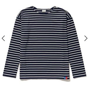 Kule Boyfriend shirt - Sz M navy/cream
